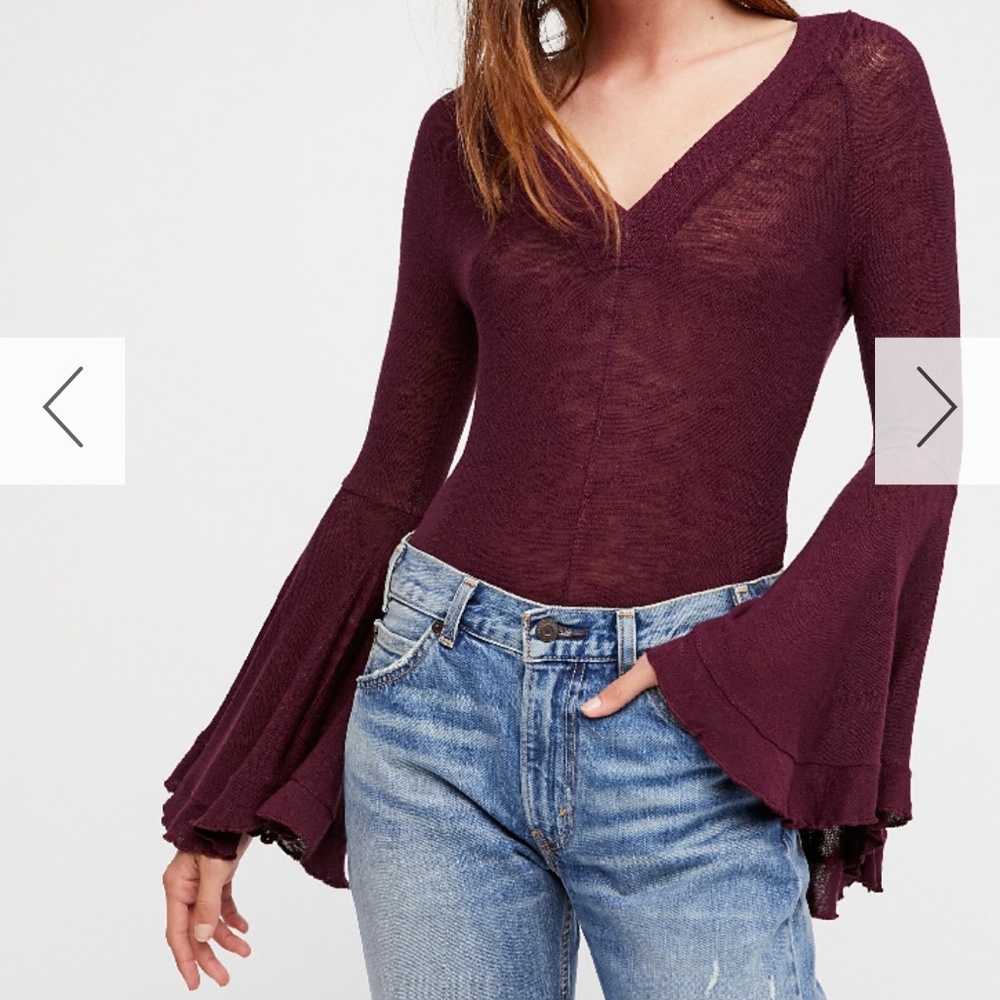 Free People Flare Sleeve Top